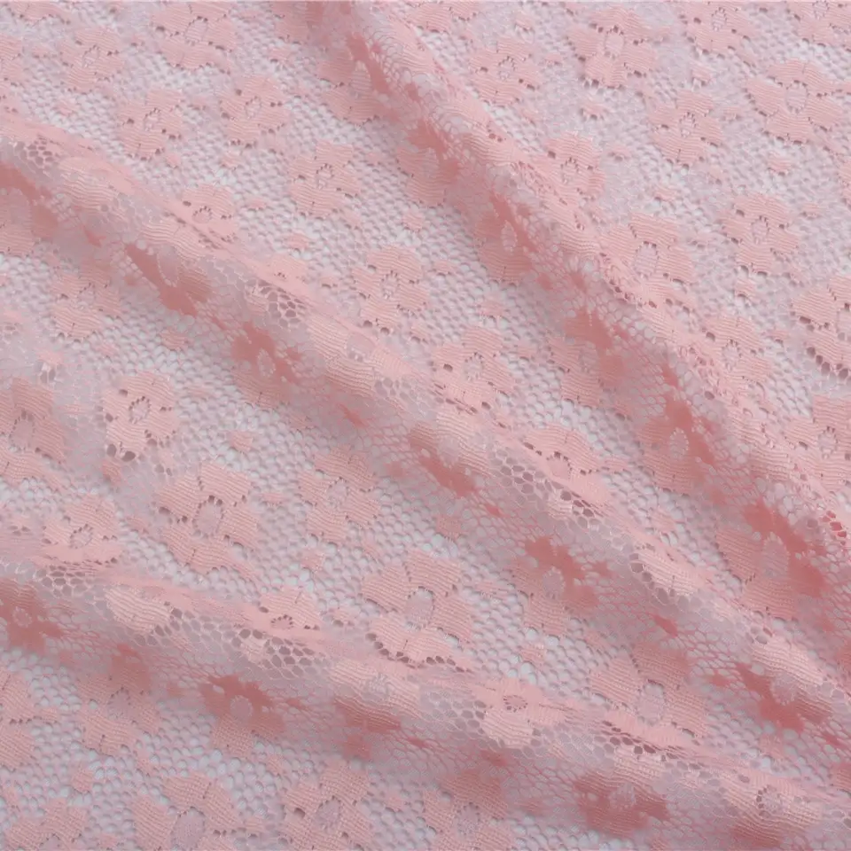 China Fabric for Blouse,Skirt,Dresses (Cardigan Open)  Lace Knit Fabric Polyester pink color buy from China wholesaler bulk order at wholesale price free worldwide shipping Alibaba