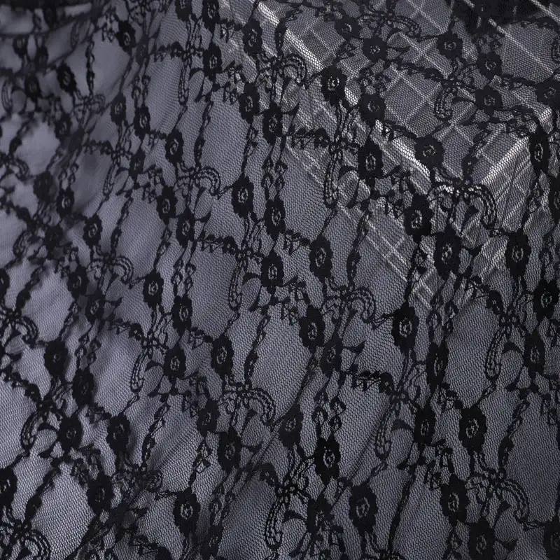 China Fabric for Shirt,Blouse,Skirt,Skirt  Lace Knit Fabric Nylon Spandex black color buy from China wholesaler bulk order at wholesale price free worldwide shipping Alibaba