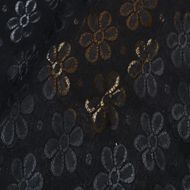 China Fabric for Shirt,Blouse,Skirt,Skirt  Lace Knit Fabric Nylon Polyester black color buy from China wholesaler bulk order at wholesale price free worldwide shipping Alibaba