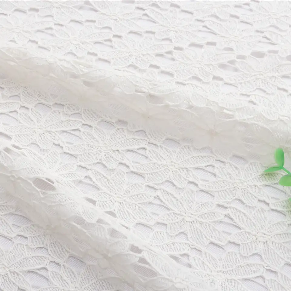 China Fabric for Shirt,Blouse,T-shirt ,Skirt  Lace Knit Fabric Cotton Polyester white color buy from China wholesaler bulk order at wholesale price free worldwide shipping Alibaba