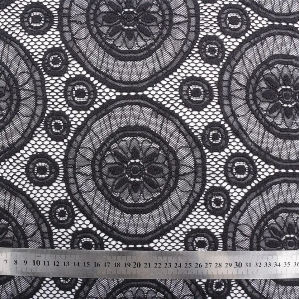 China Fabric for Shirt,Blouse,Skirt,Skirt  Lace Knit Fabric Nylon Spandex black color buy from China wholesaler bulk order at wholesale price free worldwide shipping Alibaba