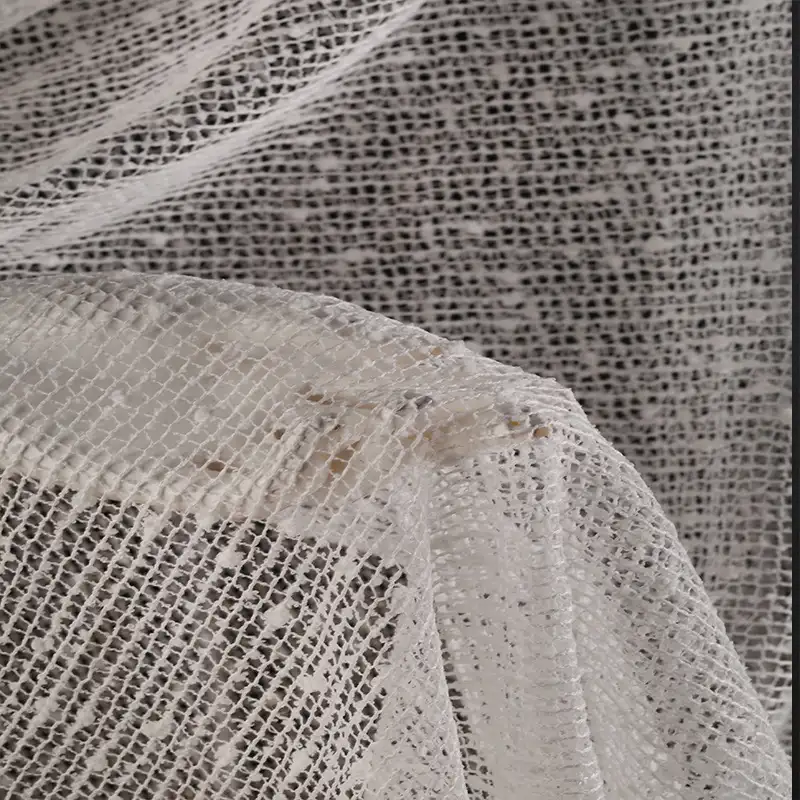 China Fabric for Blouse,Skirt,Shirt Long Sleeve Button ,Dresses (Cardigan Button) ,Skirt  Lace Knit Fabric Polyester white color buy from China wholesaler bulk order at wholesale price free worldwide shipping Alibaba