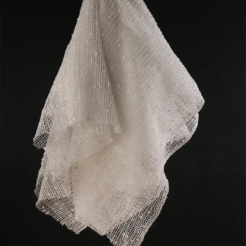 China Fabric for Blouse,Skirt,Shirt Long Sleeve Button ,Dresses (Cardigan Button) ,Skirt  Lace Knit Fabric Polyester white color buy from China wholesaler bulk order at wholesale price free worldwide shipping Alibaba