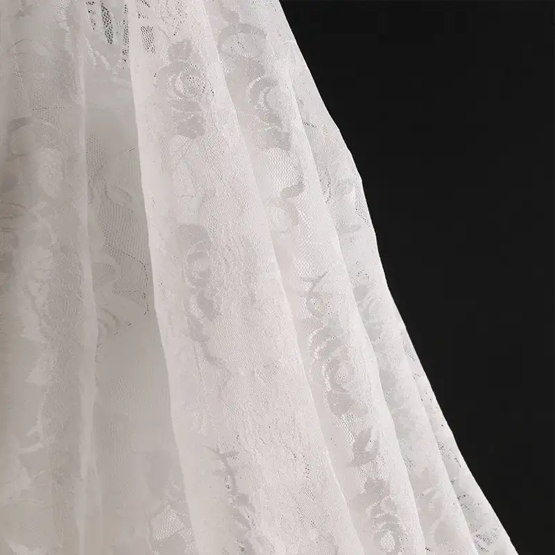 China Fabric for Shirt,Blouse,Skirt,Shirt Long Sleeve Zipper ,Polo T-shirt ,Skirt  Lace Knit Fabric Nylon Spandex white color buy from China wholesaler bulk order at wholesale price free worldwide shipping Alibaba