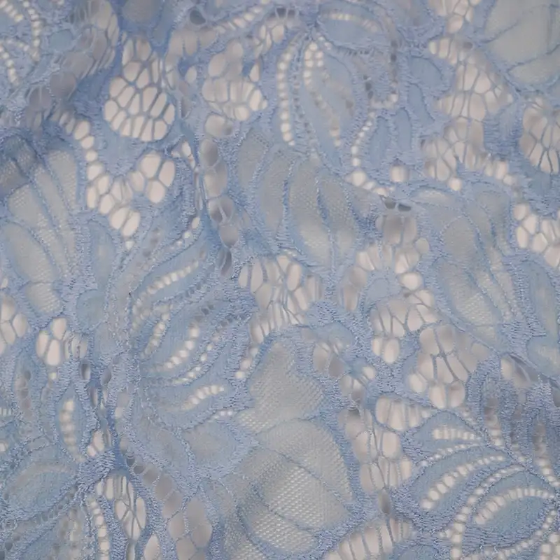 China Fabric for Shirt,Polo Shirt,Blouse,Dresses (Cardigan Button) ,Skirt  Lace Knit Fabric Nylon Spandex blue color buy from China wholesaler bulk order at wholesale price free worldwide shipping Alibaba