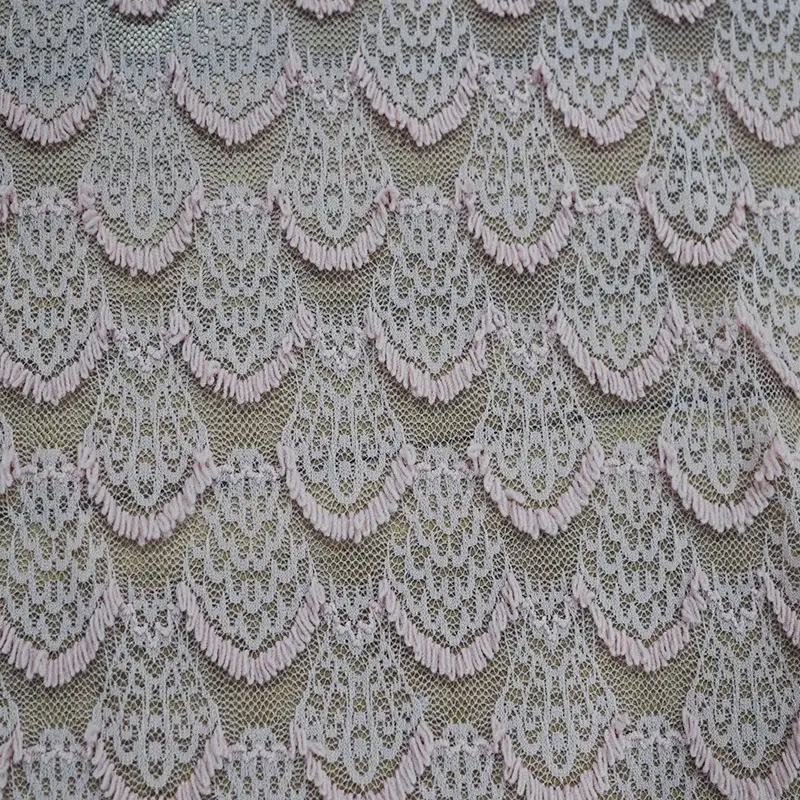 China Fabric for Blouse,Shirt Half Sleeve Button ,Dresses (Cardigan Button) ,Skirt  Lace Knit Fabric Nylon Spandex pink color buy from China wholesaler bulk order at wholesale price free worldwide shipping Alibaba