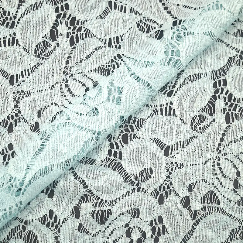 China Fabric for Blouse,Shirt Long Sleeve Button ,Dresses (Cardigan Button) ,Skirt  Lace Knit Fabric Nylon Spandex green color buy from China wholesaler bulk order at wholesale price free worldwide shipping Alibaba