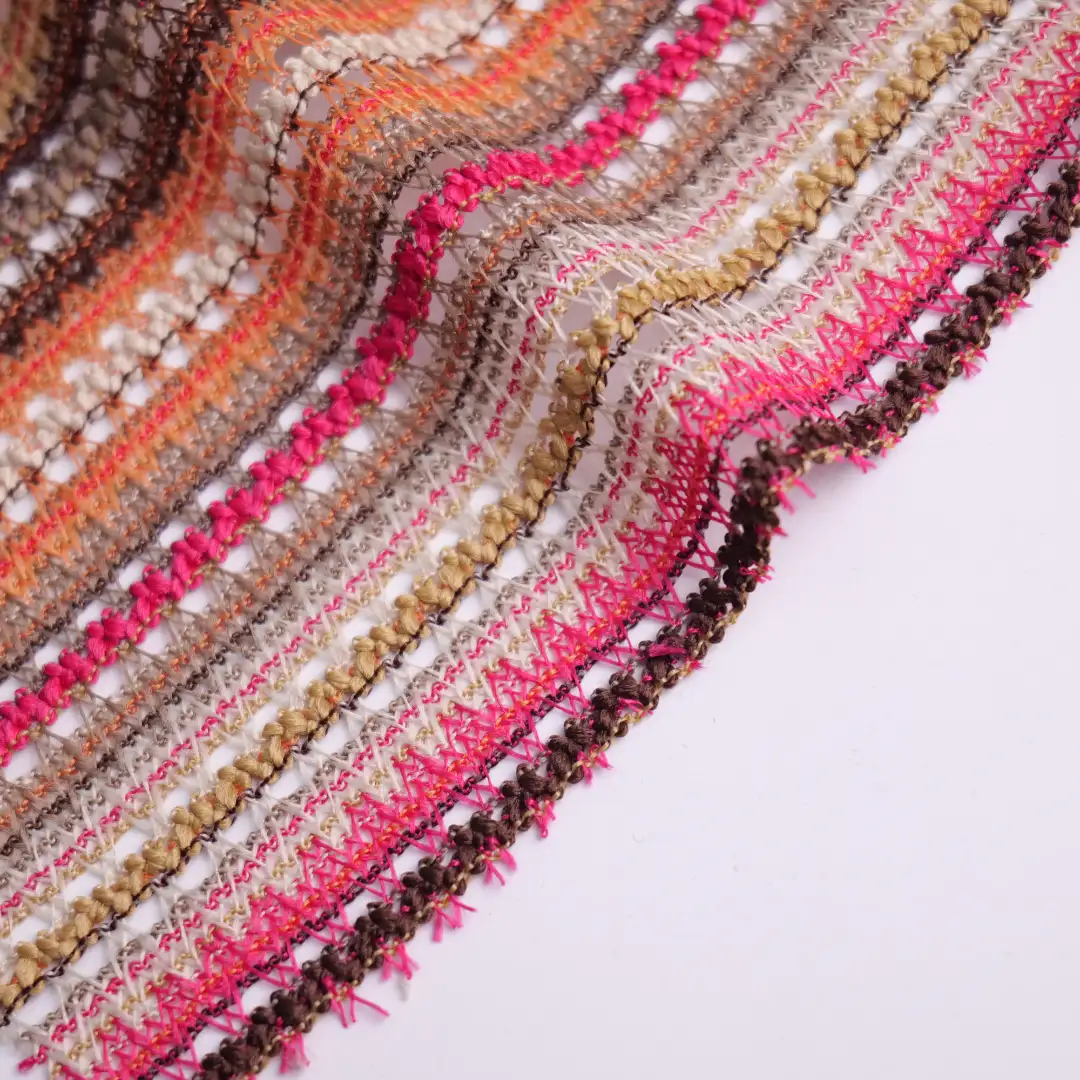 China Fabric for Blouse,Skirt,Shirt Long Sleeve Button ,Dresses (Cardigan Button) ,Skirt  Lace Knit Fabric Polyester pink color buy from China wholesaler bulk order at wholesale price free worldwide shipping Alibaba