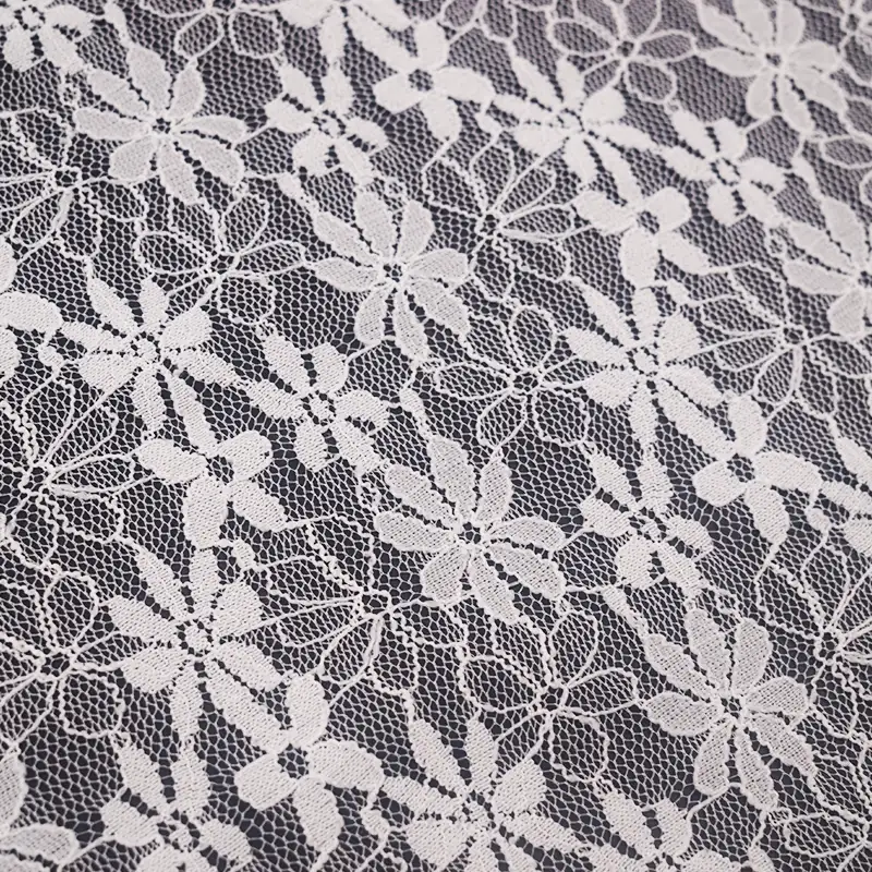 China Fabric for Blouse,Skirt,Shirt Long Sleeve Button ,Dresses (Pullover) ,Skirt  Lace Knit Fabric Nylon Spandex white color buy from China wholesaler bulk order at wholesale price free worldwide shipping Alibaba