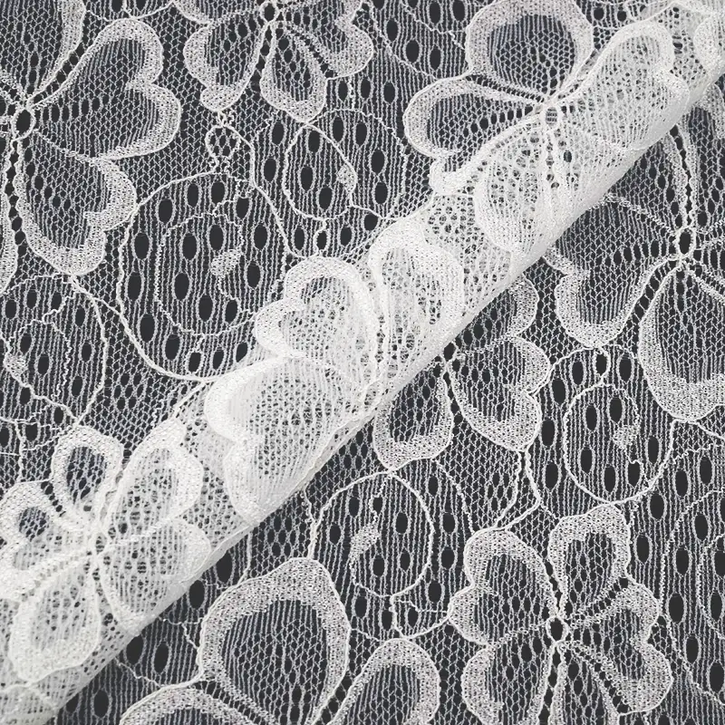 China Fabric for Blouse,Skirt,Shirt Long Sleeve Zipper ,Dresses (Pullover)  Lace Knit Fabric Nylon Spandex white color buy from China wholesaler bulk order at wholesale price free worldwide shipping Alibaba