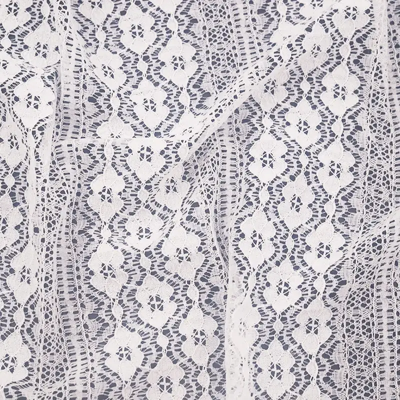 China Fabric for Blouse,Skirt,Shirt Long Sleeve Button ,T-shirt ,Skirt  Lace Knit Fabric Nylon Spandex white color buy from China wholesaler bulk order at wholesale price free worldwide shipping Alibaba