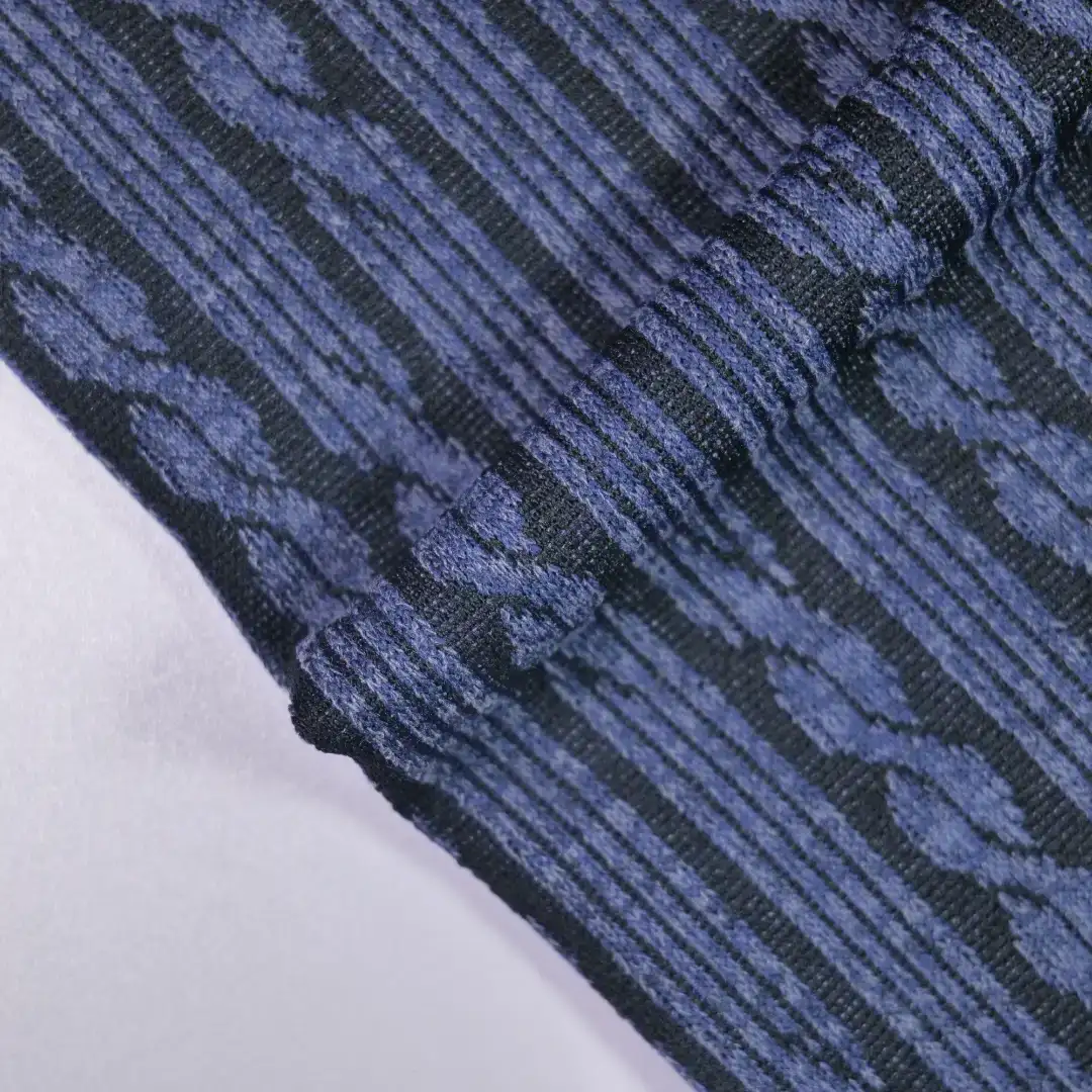 China Fabric for Jackets Jacquard Knit Fabric Polyester Rayon Spandex blue color buy from China wholesaler bulk order at wholesale price free worldwide shipping Alibaba