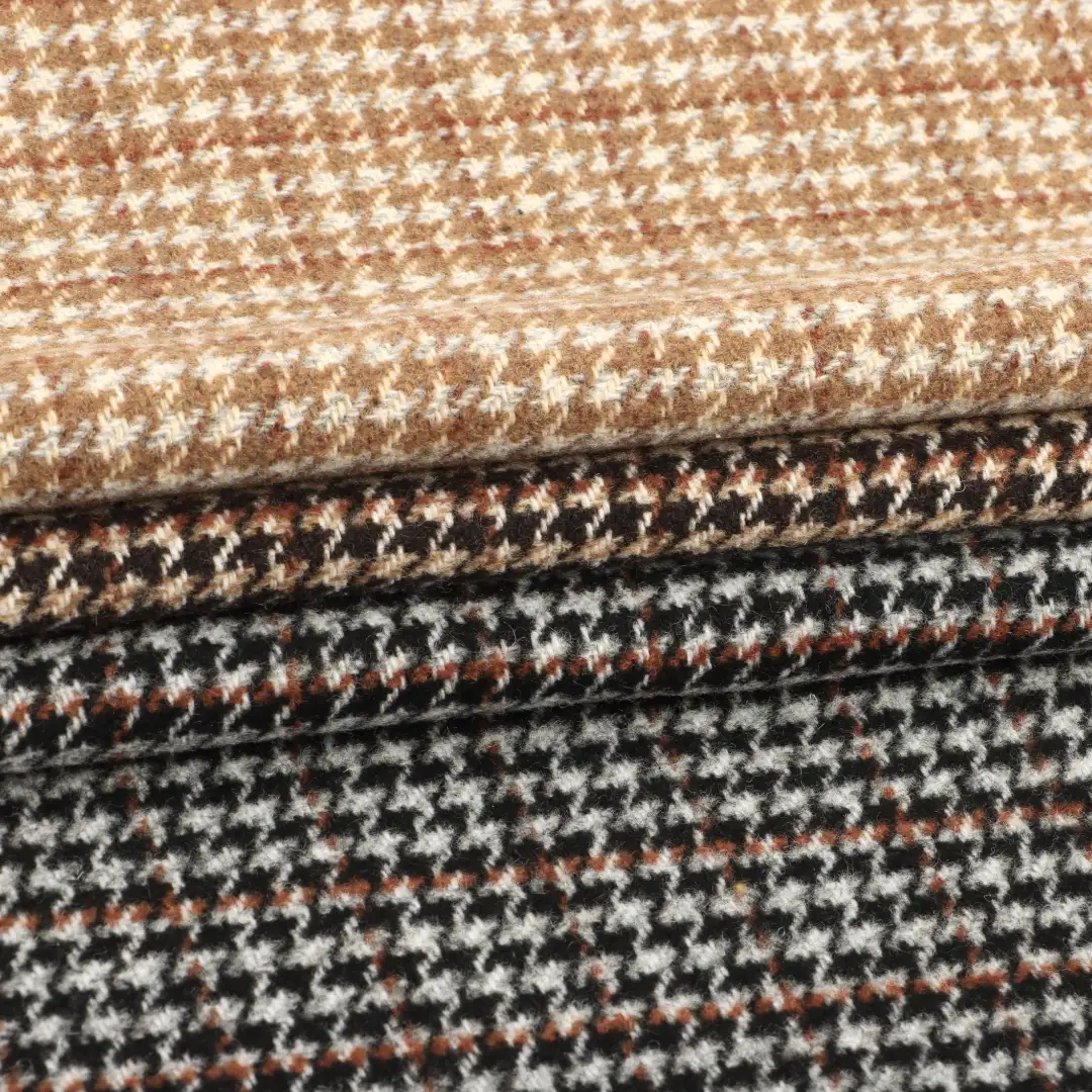 China Fabric for Jackets,Overcoat,Skirt ,Waist coat Woolen Tweed Woolen Other Wool houndstooth color buy from China wholesaler bulk order at wholesale price free worldwide shipping Alibaba