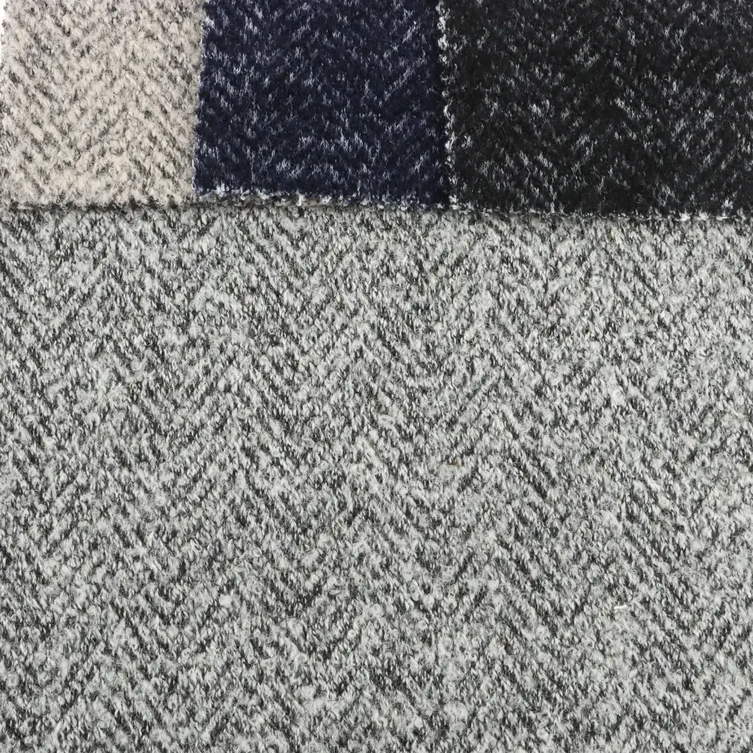 China Fabric for Jackets,Blazer,Hoodie,Overcoat Woolen Herringbone Woolen Wool Polyester Cotton grey-white color buy from China wholesaler bulk order at wholesale price free worldwide shipping Alibaba