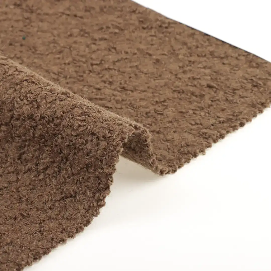 China Fabric for Jackets,Blazer,Skirt,Overcoat Boiled Woolen Fabric Woolen Wool Polyester chestnut color buy from China wholesaler bulk order at wholesale price free worldwide shipping Alibaba