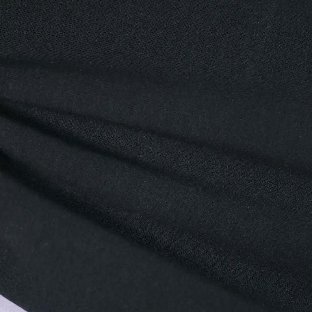 China Fabric for Pants,Jackets,Sweatshirt Two-way Stretch Knit Fabric Cotton Spandex black color buy from China wholesaler bulk order at wholesale price free worldwide shipping Alibaba