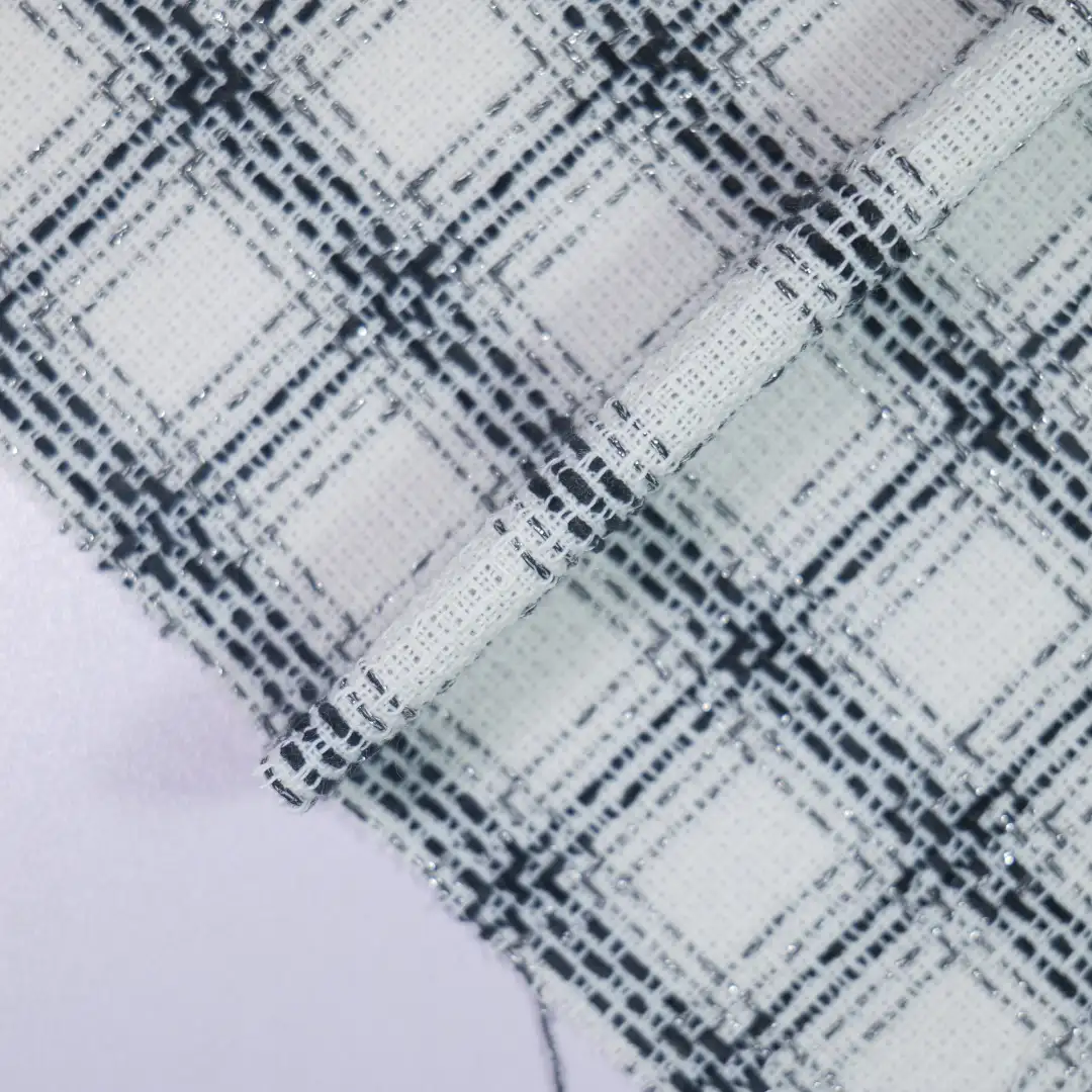 China Fabric for Jackets,Blazer,Skirt Woolen Tweed Woolen Polyester white black color buy from China wholesaler bulk order at wholesale price free worldwide shipping Alibaba