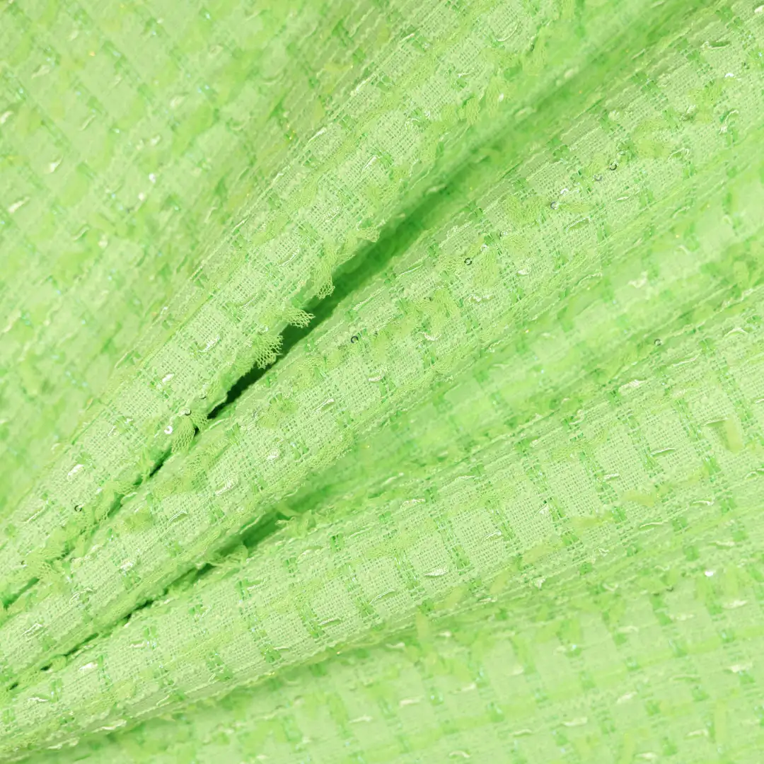 China Fabric for Skirt,Over Shirt Chanel-Style Fabric Woolen Polyester green color buy from China wholesaler bulk order at wholesale price free worldwide shipping Alibaba