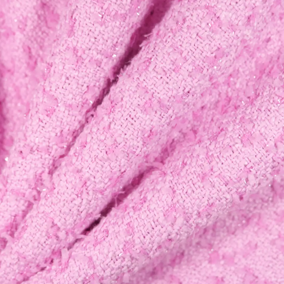 China Fabric for Skirt,Over Shirt Chanel-Style Fabric Woolen Polyester pink color buy from China wholesaler bulk order at wholesale price free worldwide shipping Alibaba