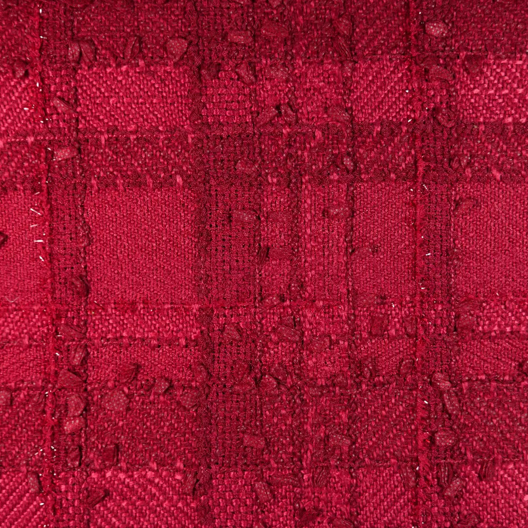 China Fabric for Skirt,Dresses (Cardigan Open) (Sweater),Dresses (Cardigan Button) (Sweater) Chanel-Style Fabric Woolen Polyester RED color buy from China wholesaler bulk order at wholesale price free worldwide shipping Alibaba