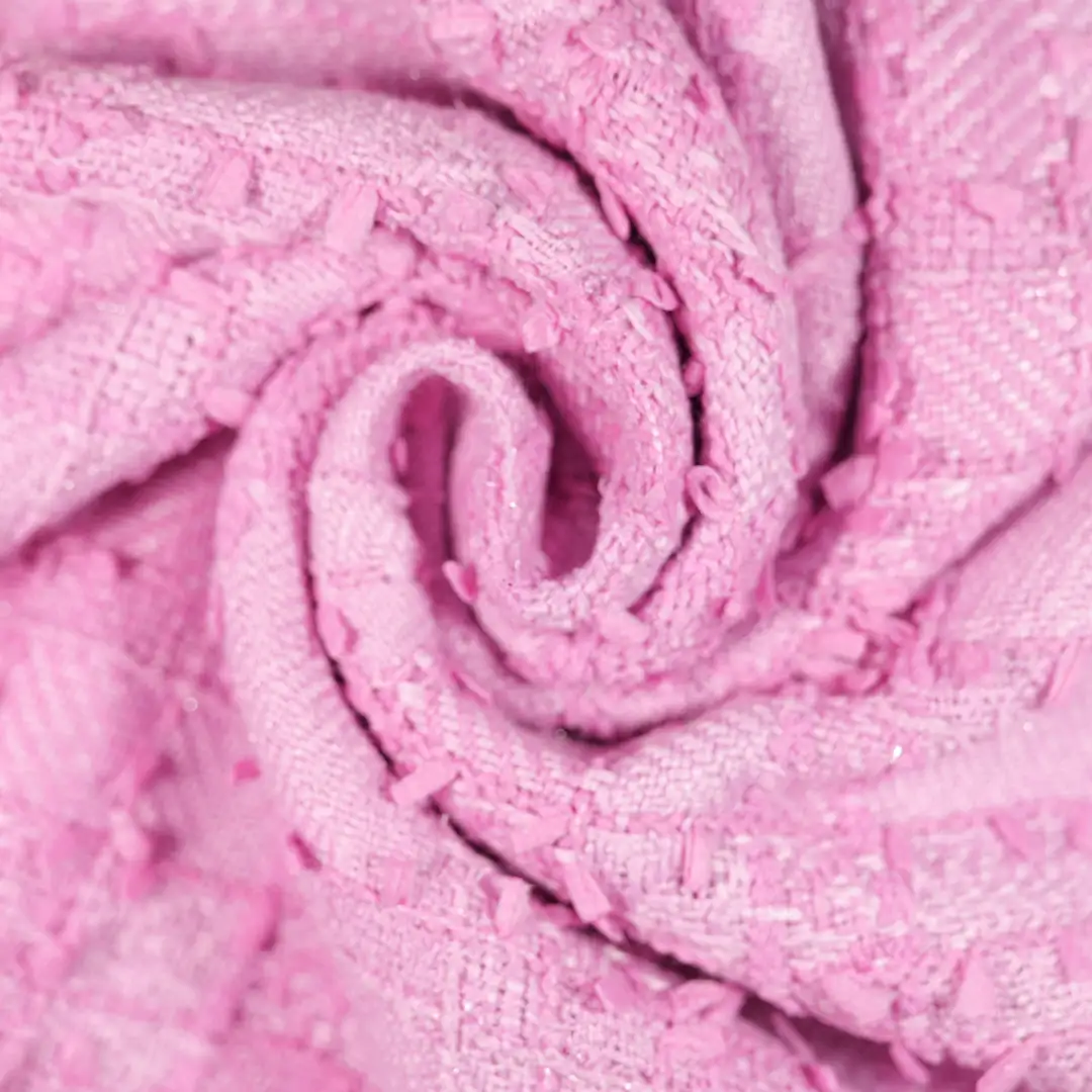 China Fabric for Skirt,Open Waistcoat Chanel-Style Fabric Woolen Polyester ROSE PINK color buy from China wholesaler bulk order at wholesale price free worldwide shipping Alibaba