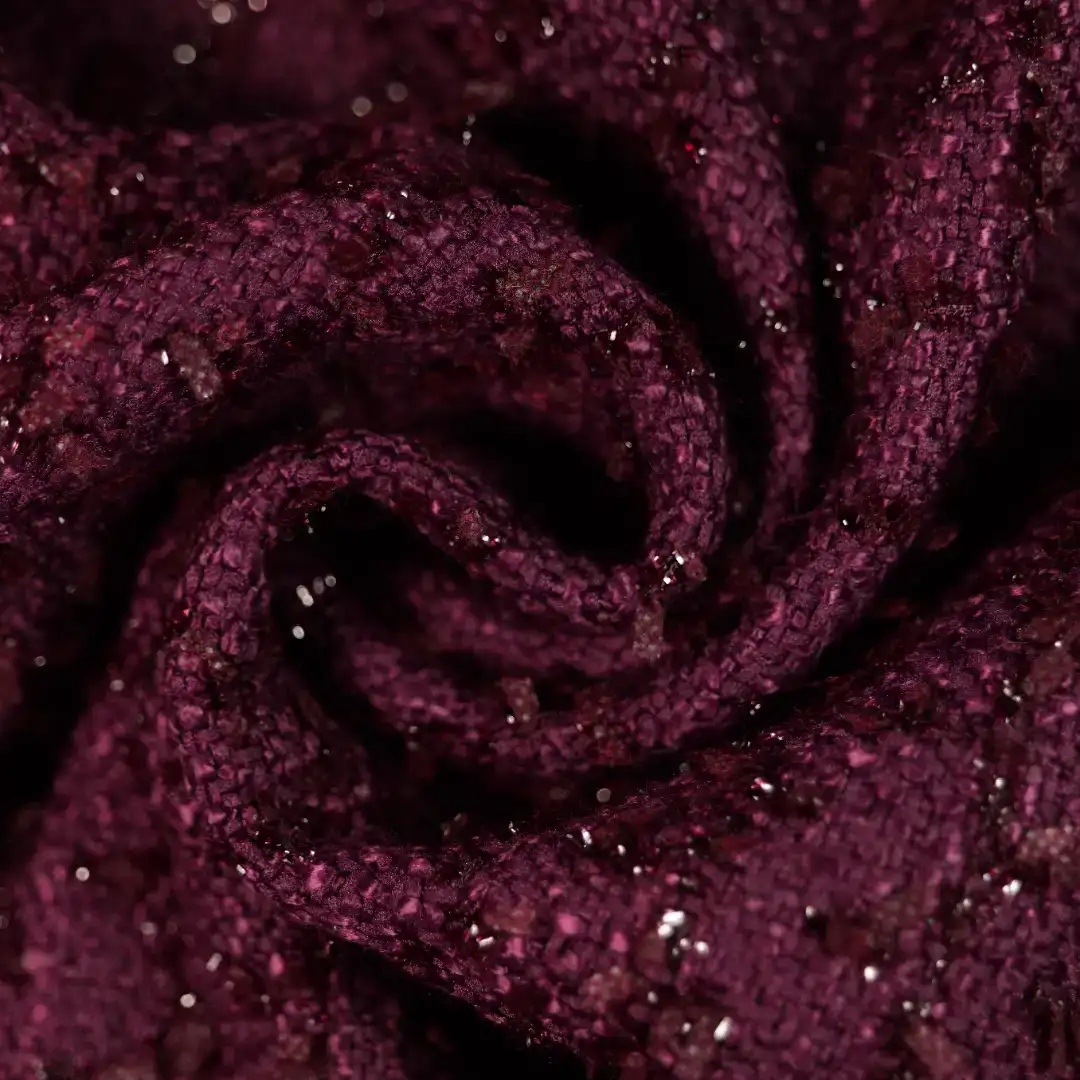 China Fabric for Skirt,Backless Beach Dress Chanel-Style Fabric Woolen Polyester Sequin PURPLE color buy from China wholesaler bulk order at wholesale price free worldwide shipping Alibaba