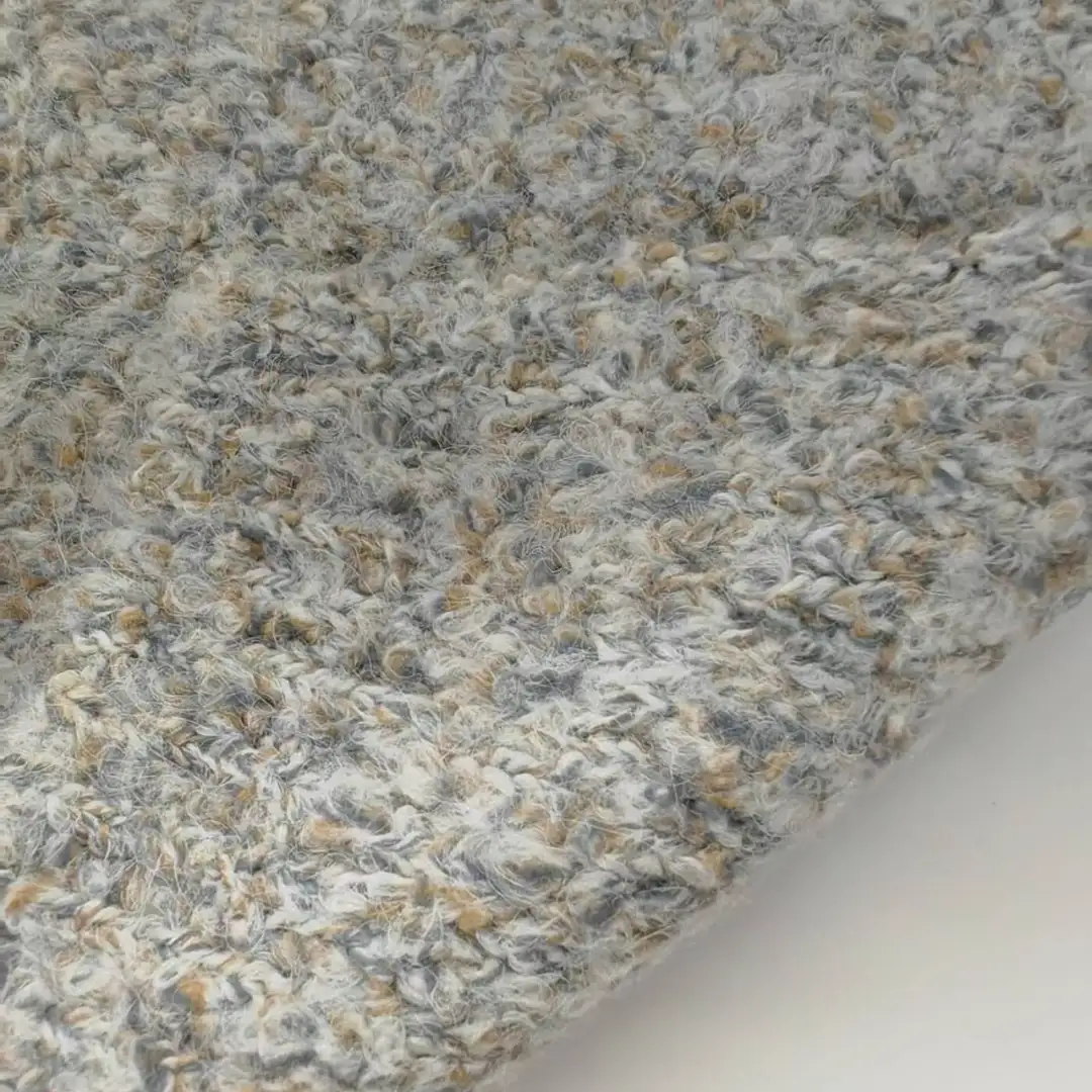 China Yarn for Open Cardigan (Sweater),Full-Zipper Cardigan (Sweater),Half-Zipper Cardigan (Sweater) Boucle Yarn Fancy Yarn Polyester Recycled Polyester Acrylic Wool Spandex Gray color buy from China wholesaler bulk order at wholesale price free worldwide shipping Alibaba