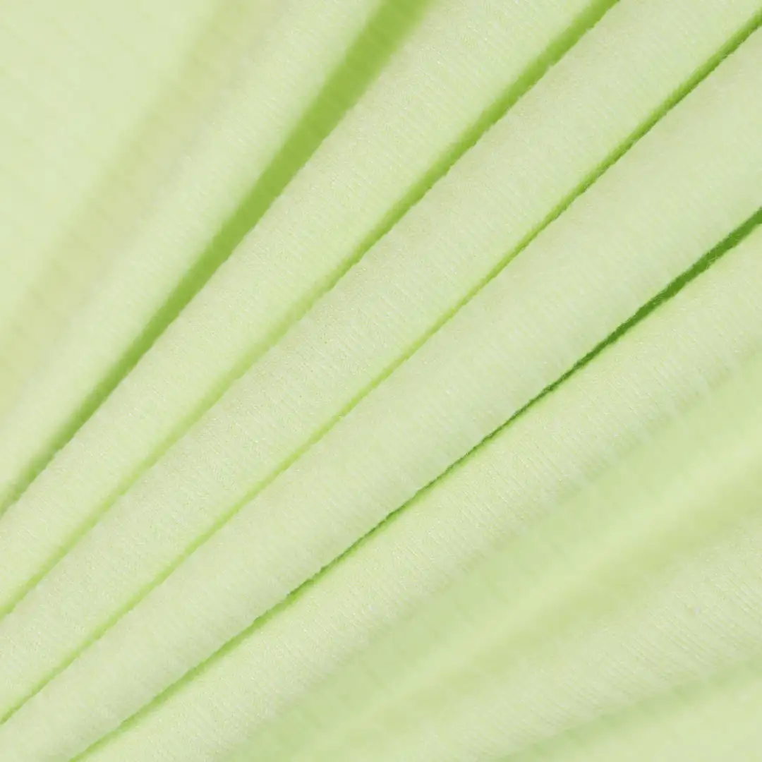China Fabric for T-Shirt,Polo Shirt,Skirt,Loungewear,Kids Ruffle Tiered Dress Rib Knit Fabric Rayon Polyester Nylon Spandex light green color buy from China wholesaler bulk order at wholesale price free worldwide shipping Alibaba