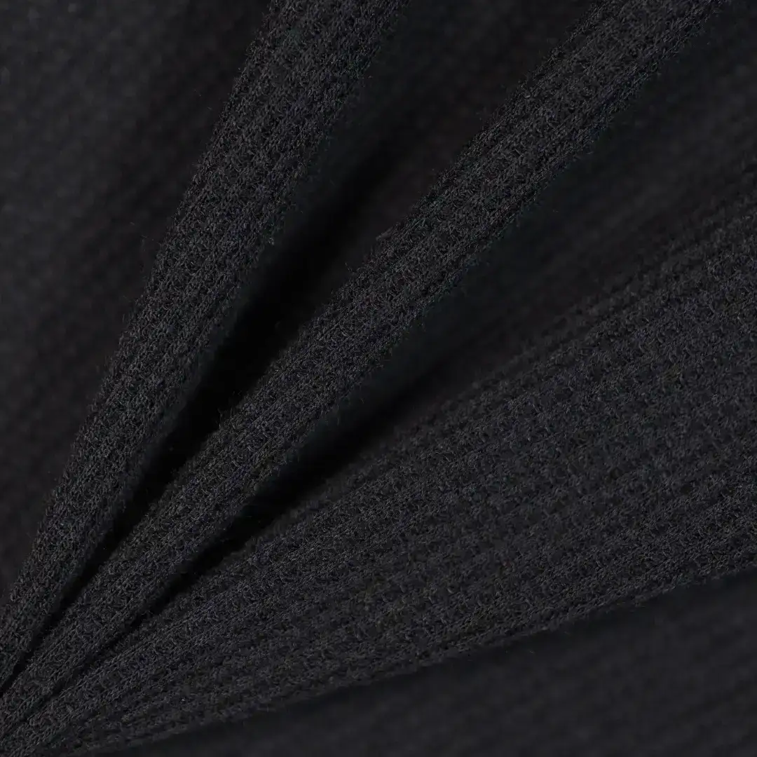 China Fabric for T-Shirt,Polo Shirt Waffle Knit Fabric Polyester Spandex black color buy from China wholesaler bulk order at wholesale price free worldwide shipping Alibaba