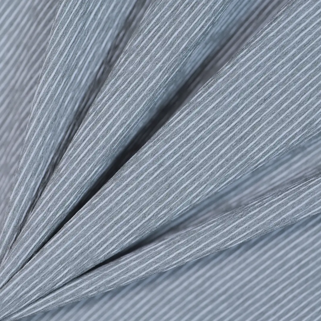 China Fabric for Shirt,Skirt Yarn Dyed Stripe Synthetic Woven Fabric Polyester grey color buy from China wholesaler bulk order at wholesale price free worldwide shipping Alibaba