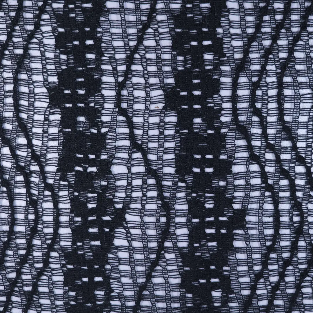 China Fabric for T-Shirt,Polo Shirt,Skirt Lace Knit Fabric Polyester Cotton black color buy from China wholesaler bulk order at wholesale price free worldwide shipping Alibaba