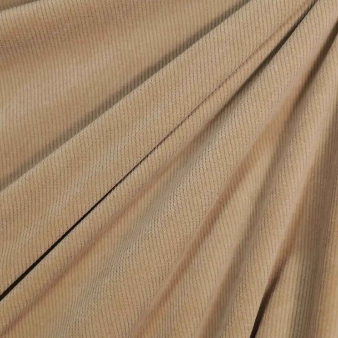 China Fabric for Pants,Girls Crew Neck Coat,Womens Drawstring Lantern Pants knitted Corduroy Knit Fabric Polyester coffee color buy from China wholesaler bulk order at wholesale price free worldwide shipping Alibaba