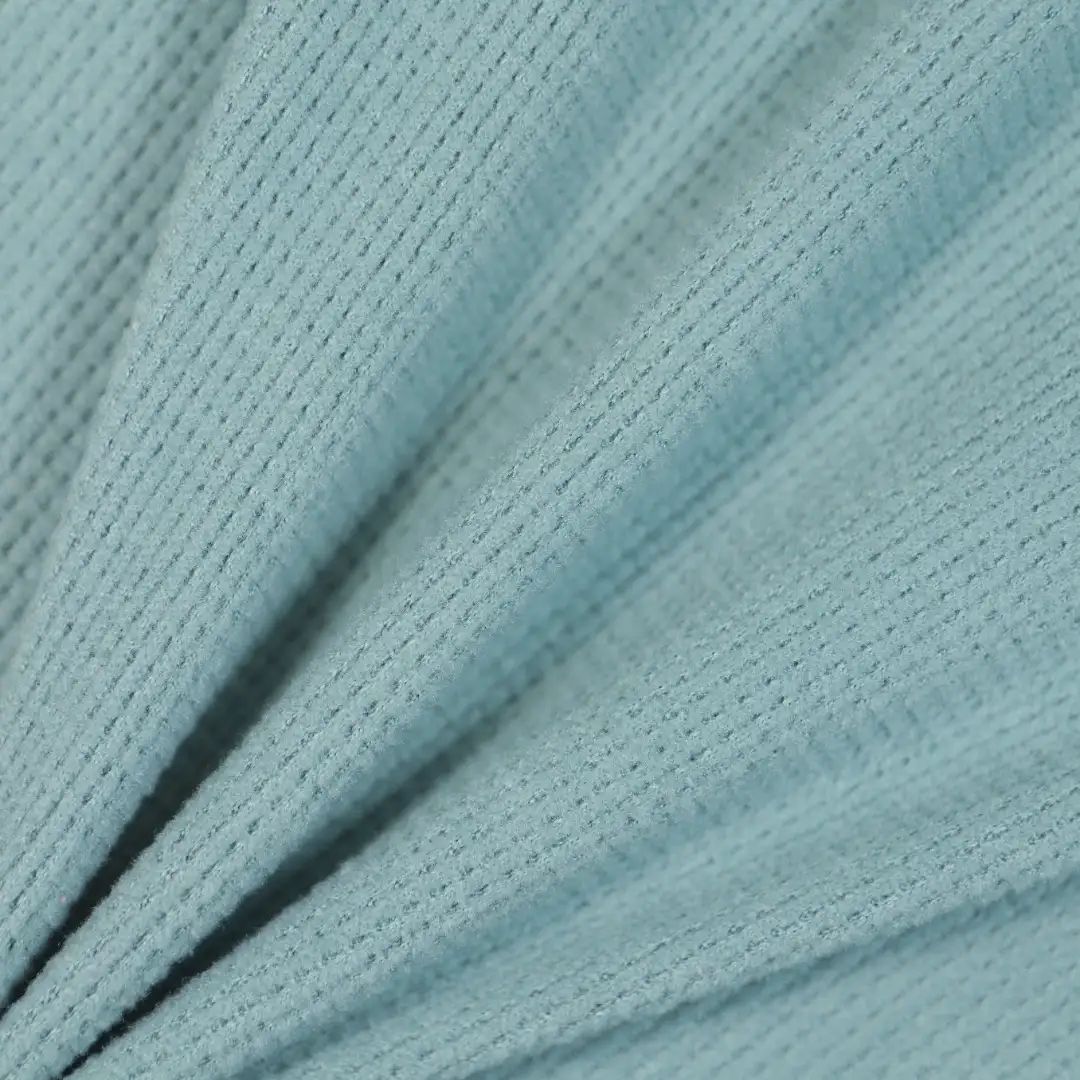 China Fabric for T-Shirt,Polo Shirt,Loungewear Waffle Knit Fabric Polyester Spandex green color buy from China wholesaler bulk order at wholesale price free worldwide shipping Alibaba
