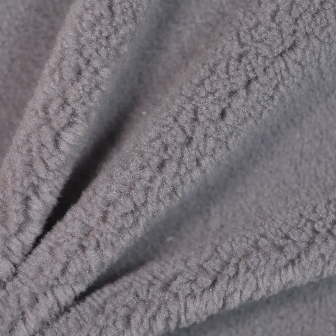China Fabric for Jackets,Crop Top Sherpa Knit Fabric Polyester gray color buy from China wholesaler bulk order at wholesale price free worldwide shipping Alibaba