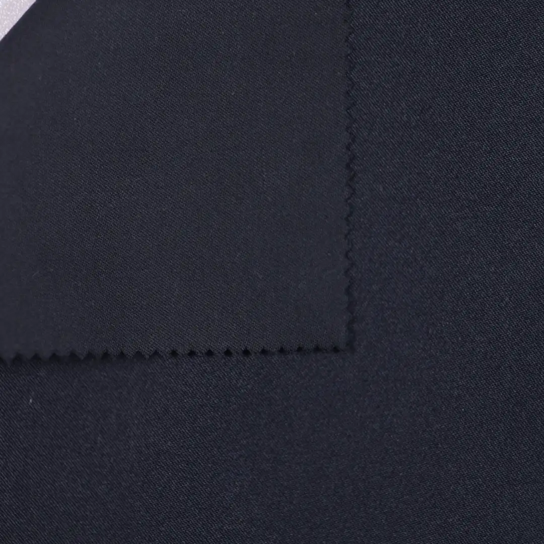 China Fabric for Blazer CVC Poplin Woven Blended Fabric Cotton Polyester Spandex Dark blue color buy from China wholesaler bulk order at wholesale price free worldwide shipping Alibaba