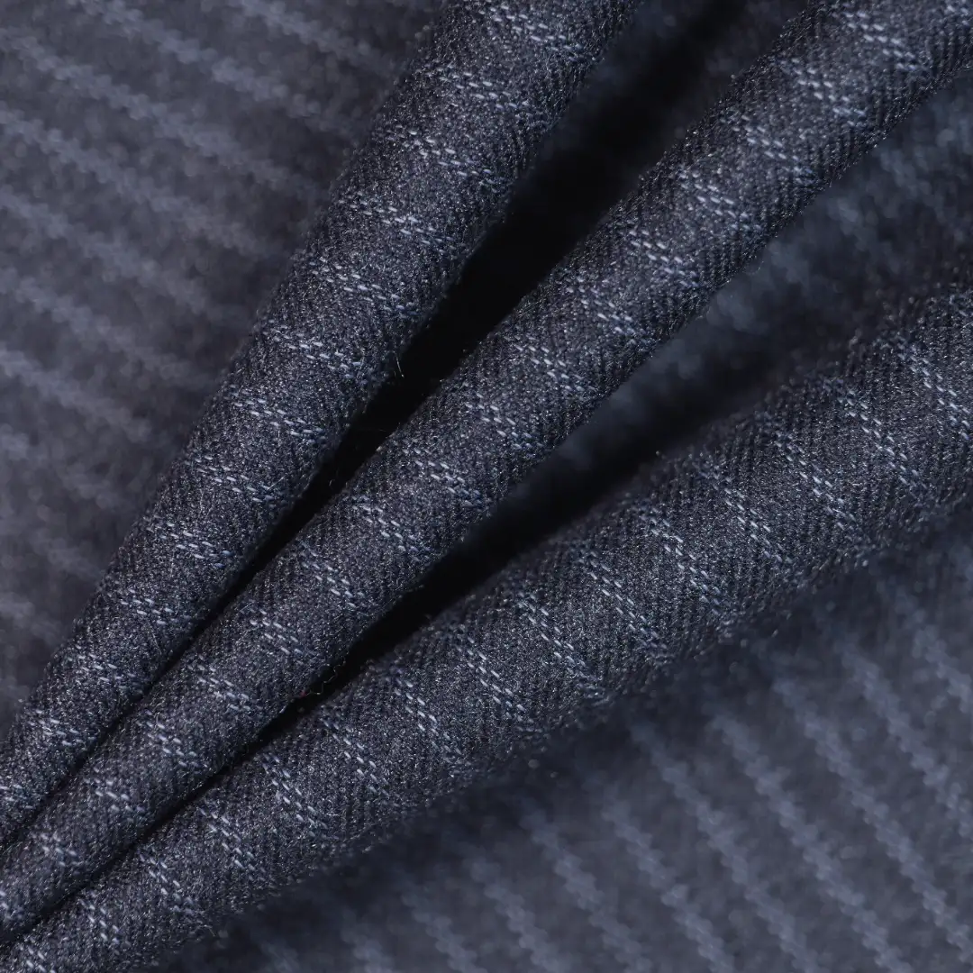China Fabric for Blouse Yarn Dyed Stripe Woven Blended Fabric Polyester Rayon Spandex Dark blue color buy from China wholesaler bulk order at wholesale price free worldwide shipping Alibaba