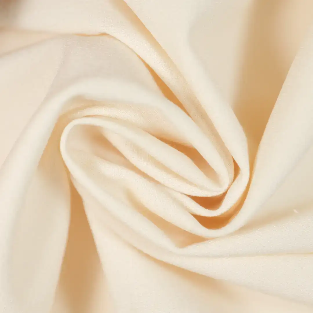 China Fabric for Shirt,Pants,Skirt Polyester/Rayon Plain Woven Blended Fabric Rayon Polyester Spandex Nylon rice color buy from China wholesaler bulk order at wholesale price free worldwide shipping Alibaba