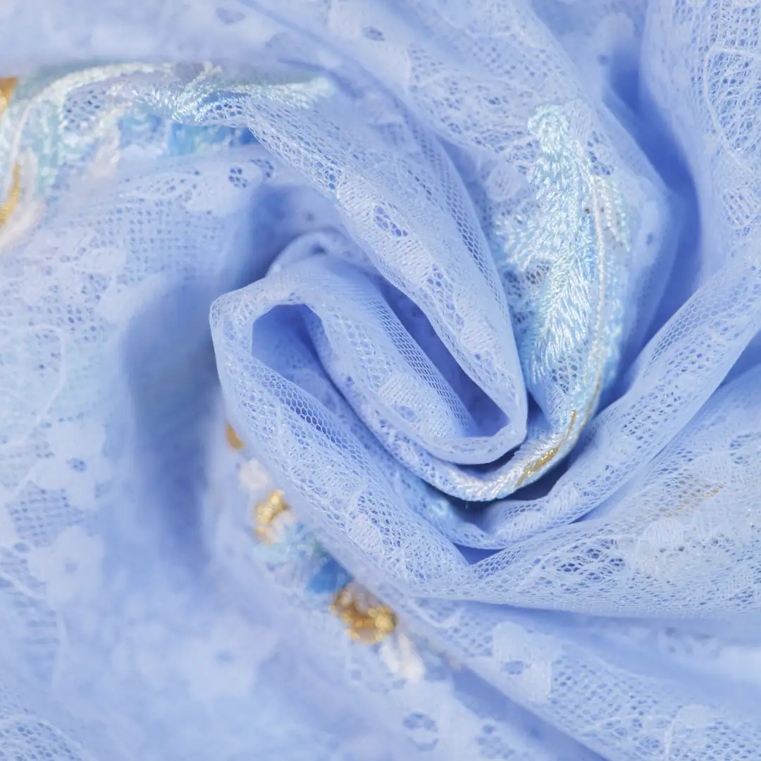 China Fabric for Kids Puff Sleeve Tier Dress,Gathered Strappy Mini Dress,Kids Ruffle Tiered Dress,Kids Sleeveless Tutu Dress Schiffli Synthetic Woven Fabric Nylon blue color buy from China wholesaler bulk order at wholesale price free worldwide shipping Alibaba