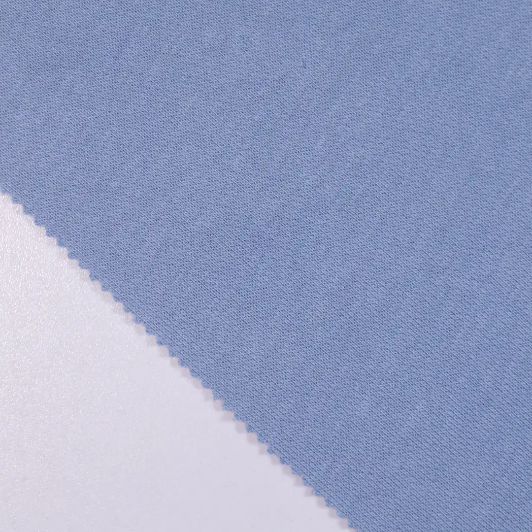 China Fabric for Hoodie Fleece Knit Fabric Cotton Polyester blue color buy from China wholesaler bulk order at wholesale price free worldwide shipping Alibaba