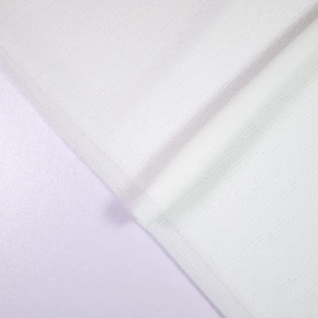China Fabric for Interlining Mesh Knit Fabric Polyester Spandex White color buy from China wholesaler bulk order at wholesale price free worldwide shipping Alibaba