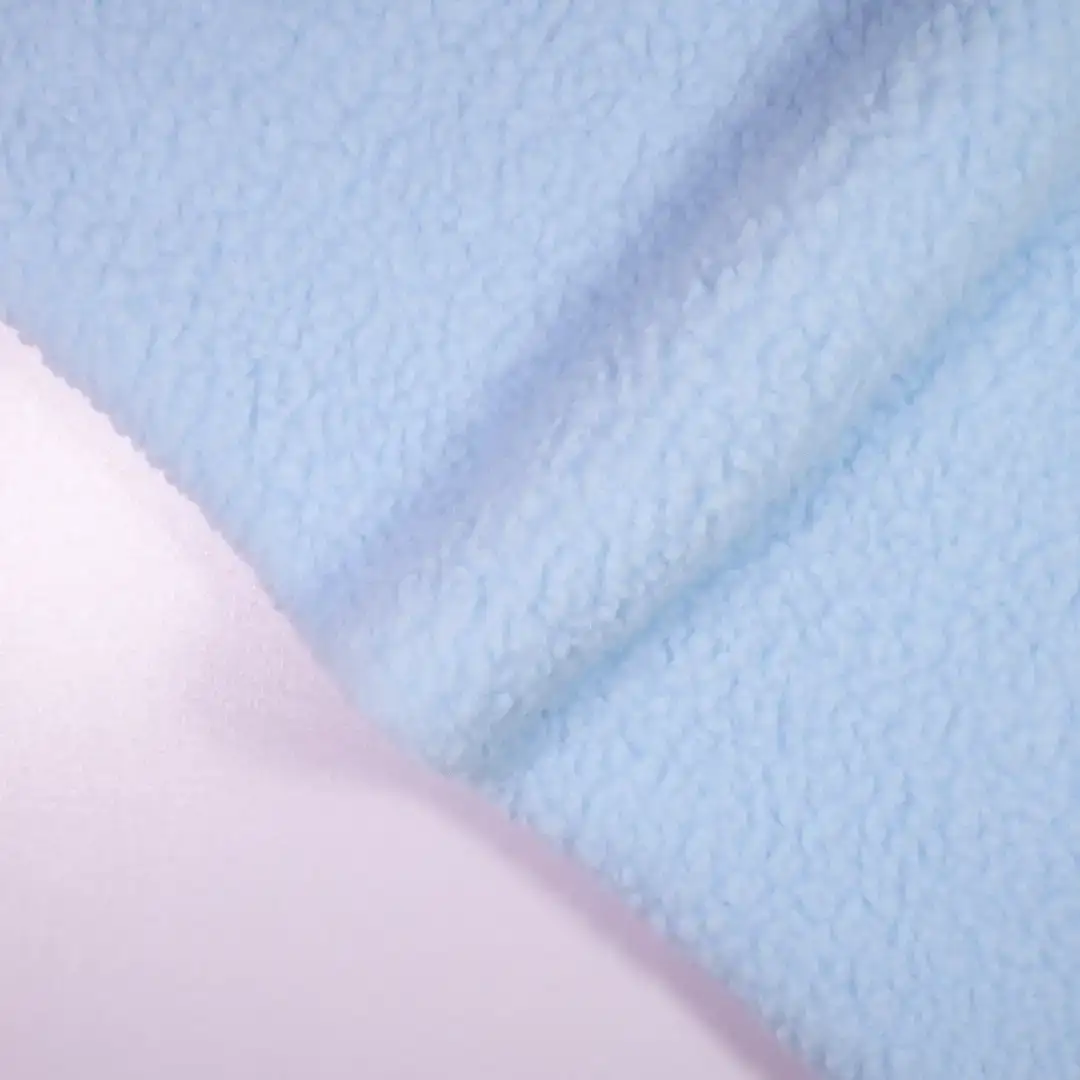 China Fabric for Hoodie Polar Fleece Knit Fabric Polyester BabyBlue color buy from China wholesaler bulk order at wholesale price free worldwide shipping Alibaba