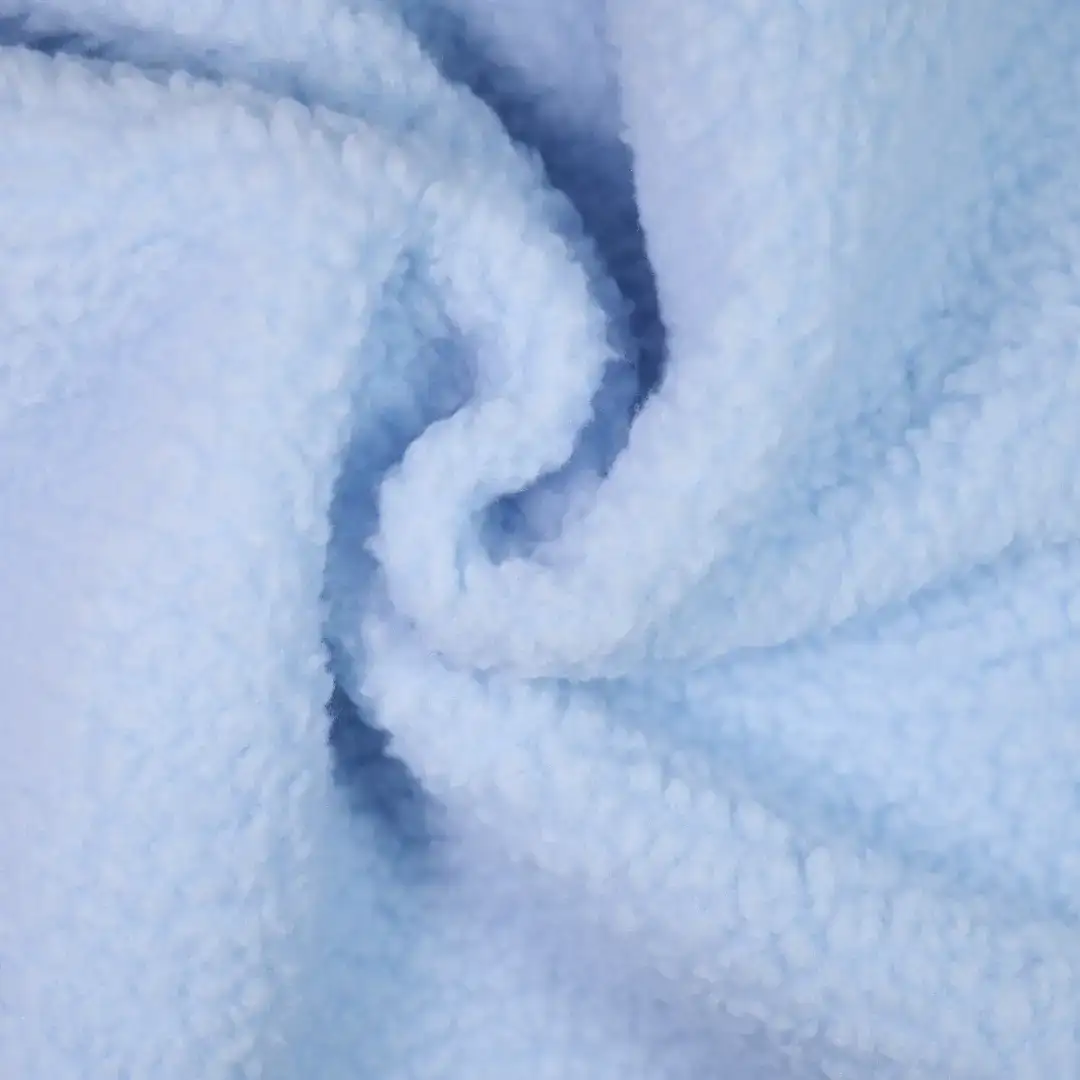 China Fabric for Hoodie Polar Fleece Knit Fabric Polyester BabyBlue color buy from China wholesaler bulk order at wholesale price free worldwide shipping Alibaba