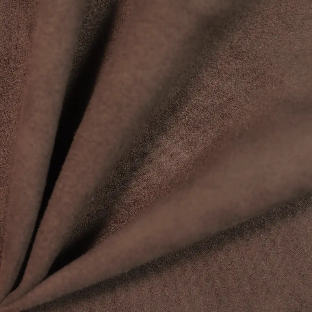 China Fabric for Jackets Suede Knit Fabric Polyester Spandex brown color buy from China wholesaler bulk order at wholesale price free worldwide shipping Alibaba