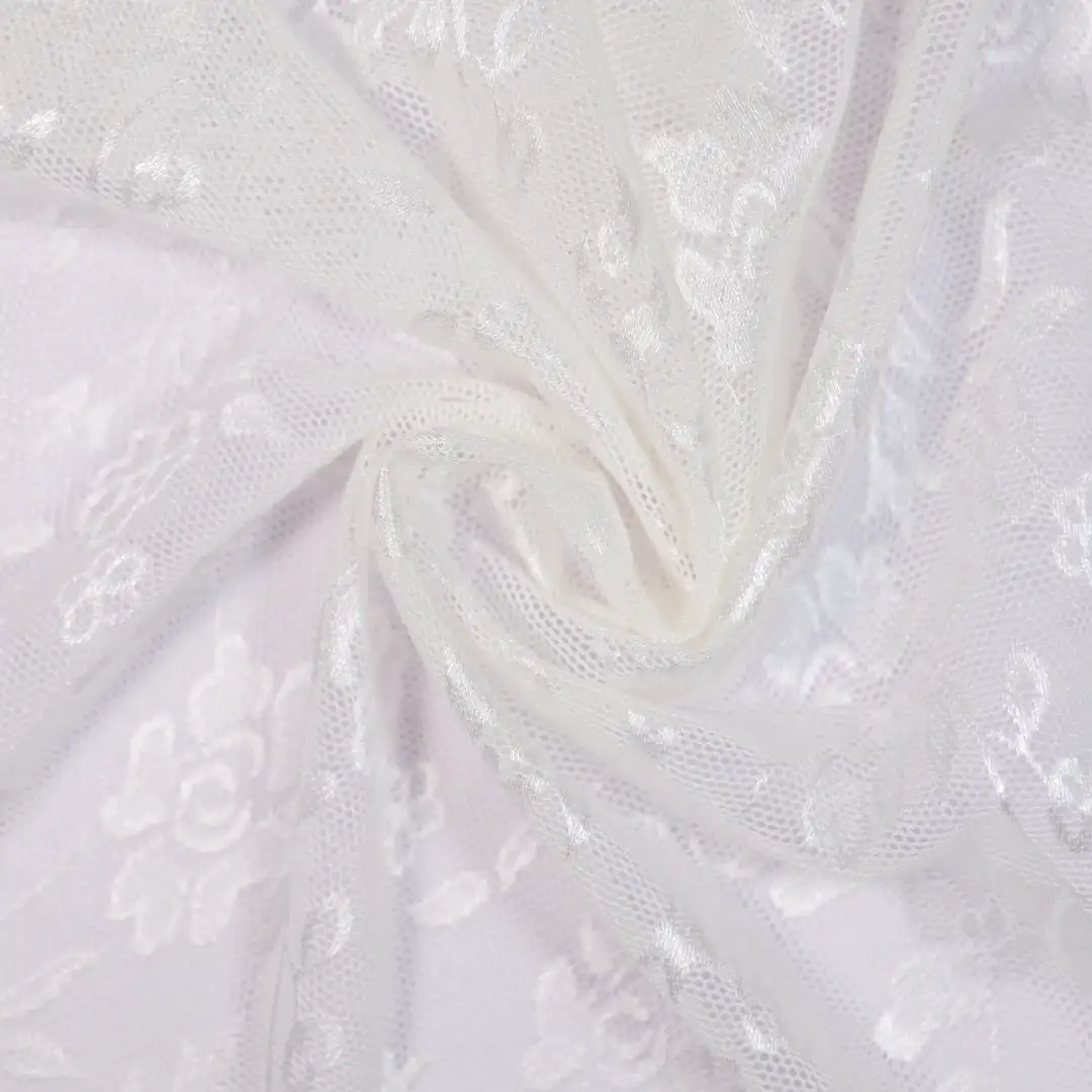 China Fabric for Skirt Lace Knit Fabric Nylon Spandex white color buy from China wholesaler bulk order at wholesale price free worldwide shipping Alibaba