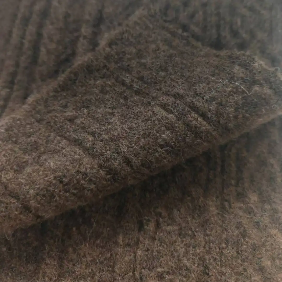 China Yarn for Full-Zipper Cardigan (Sweater),Half-Zipper Cardigan (Sweater),Shirt Long Sleeve Button (Sweater),Knitted Jacket (Sweater) Mossy Yarn Fancy Yarn Recycled Polyester Nylon RWS Wool Spandex brown color buy from China wholesaler bulk order at wholesale price free worldwide shipping Alibaba