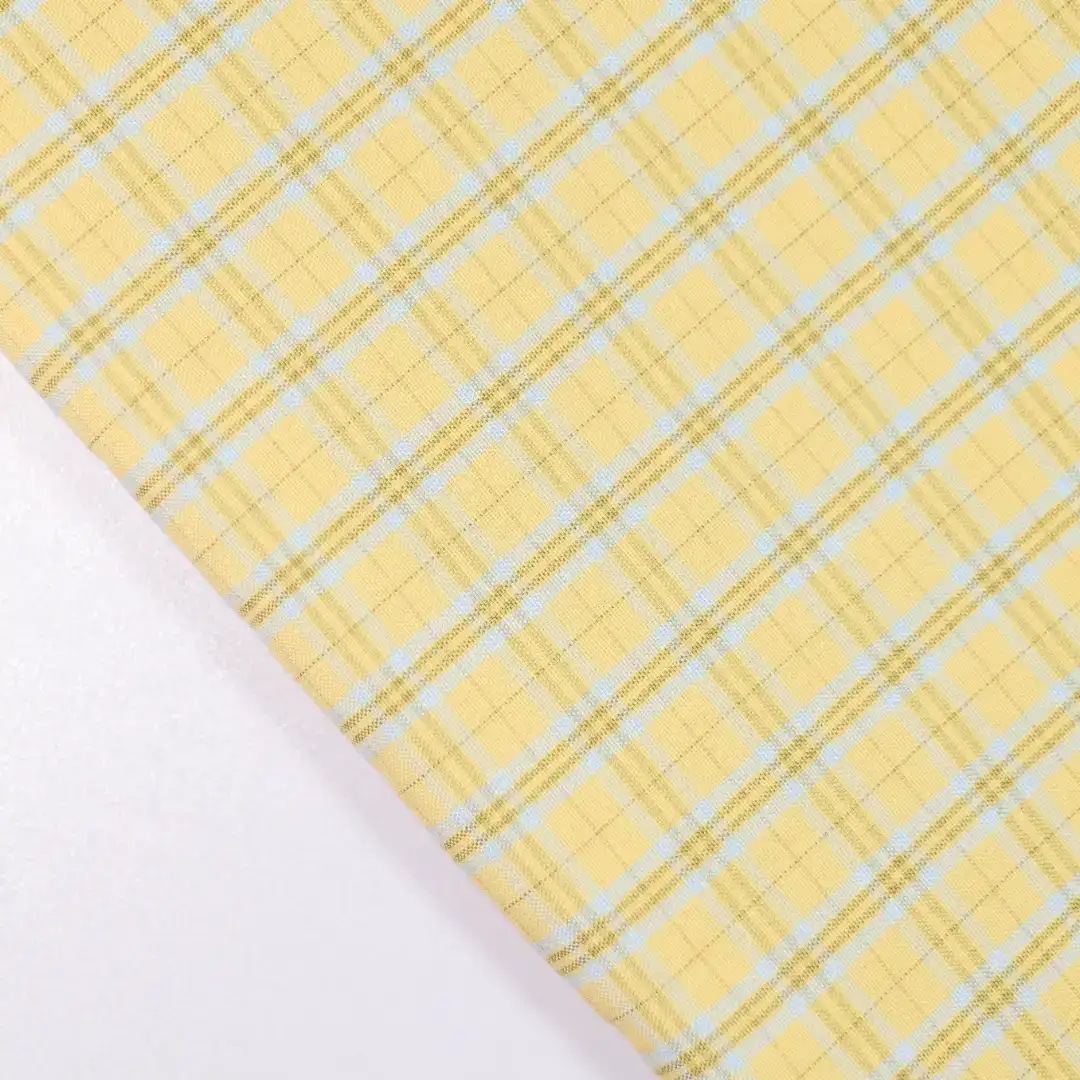 China Fabric for Jackets,Overcoat Yarn Dyed Check Woven Blended Fabric Polyester Rayon Spandex yellow color buy from China wholesaler bulk order at wholesale price free worldwide shipping Alibaba