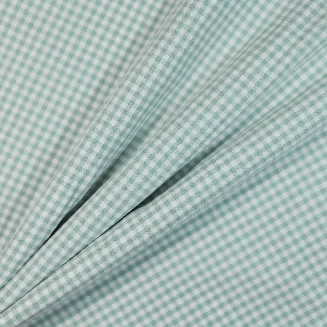 China Fabric for Shirt,Backless Beach Dress Yarn Dyed Check Natural Woven Fabric Cotton green color buy from China wholesaler bulk order at wholesale price free worldwide shipping Alibaba