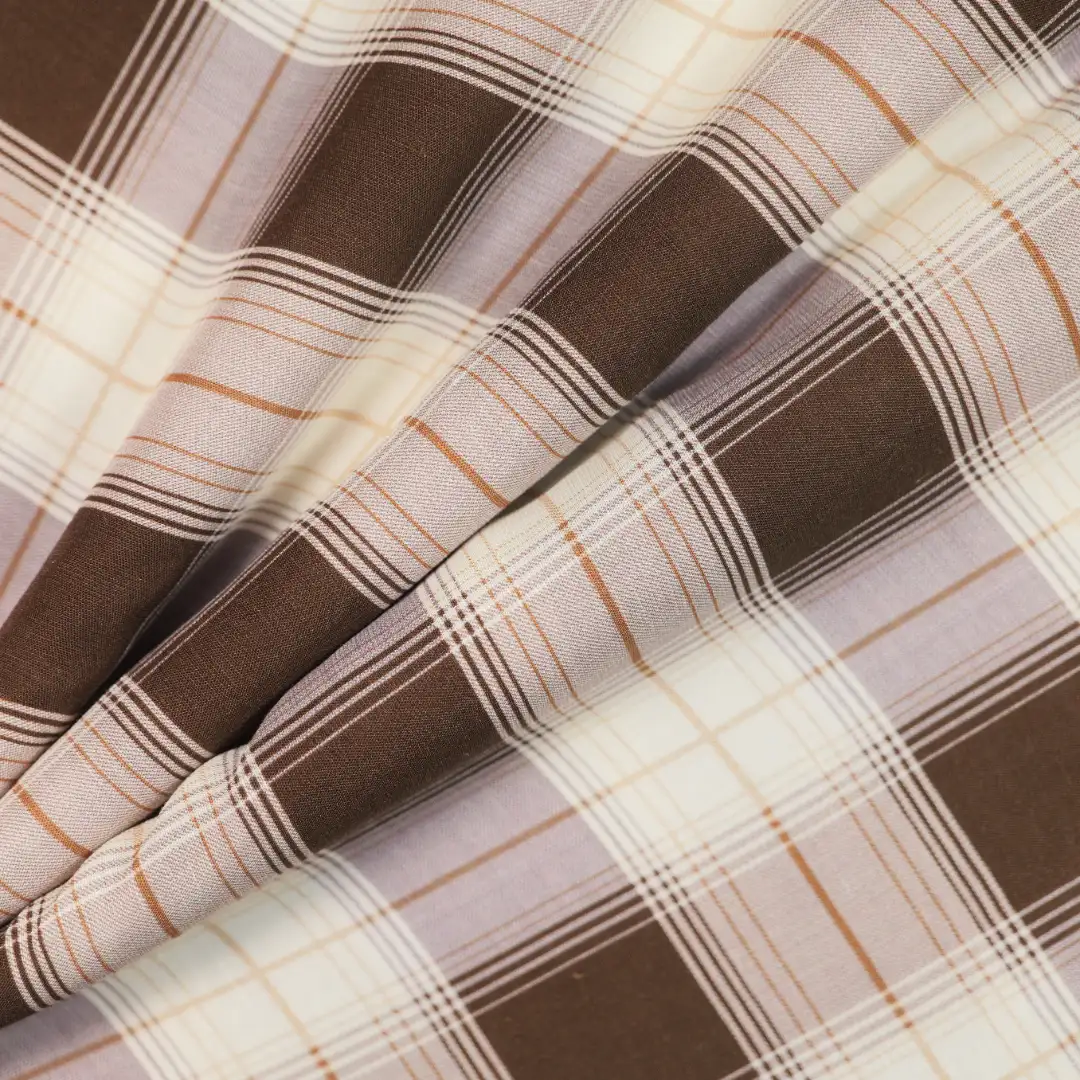 China Fabric for Shirt,Skirt,Backless Beach Dress Yarn Dyed Check Woven Blended Fabric Tencel Linen WHITE COFFEE color buy from China wholesaler bulk order at wholesale price free worldwide shipping Alibaba
