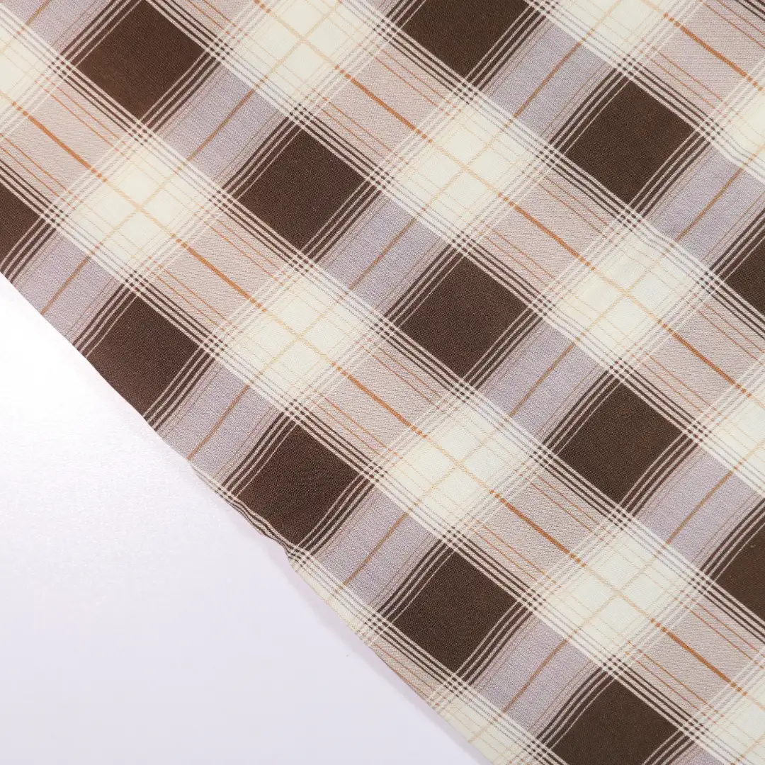 China Fabric for Shirt,Skirt,Backless Beach Dress Yarn Dyed Check Woven Blended Fabric Tencel Linen WHITE COFFEE color buy from China wholesaler bulk order at wholesale price free worldwide shipping Alibaba