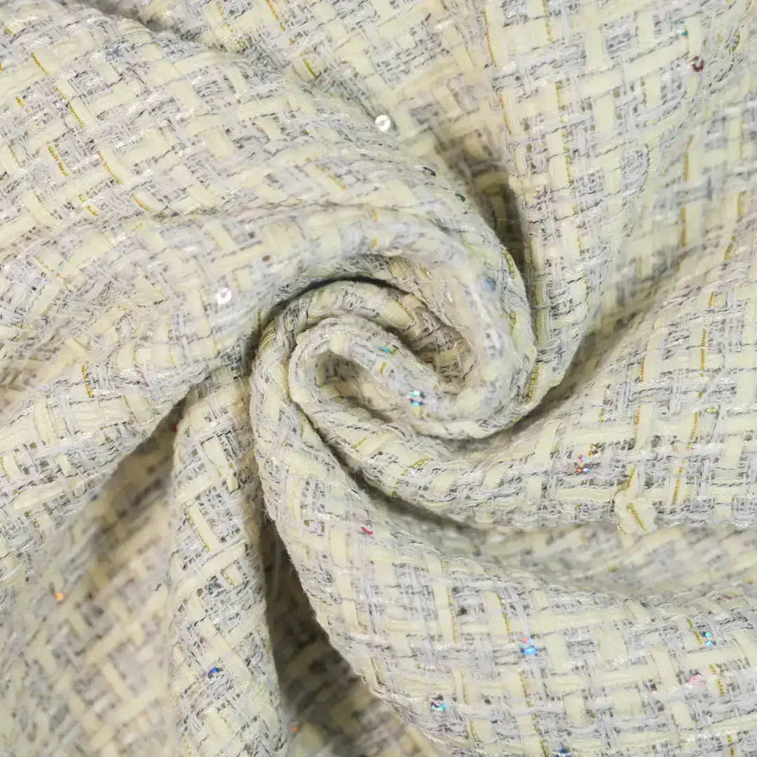 China Fabric for Jackets,Skirt Chanel-Style Fabric Woolen Polyester Cotton Linen greey color buy from China wholesaler bulk order at wholesale price free worldwide shipping Alibaba